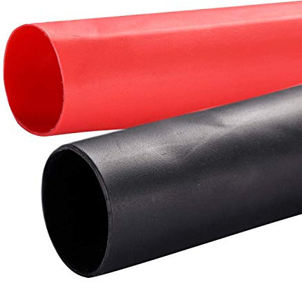 Yizerel 2 Pack 3/4''(19.1mm) Heat Shrink Tube 3:1 Adhesive-Lined Heat Shrinkable Tubing Black&RED 4Ft