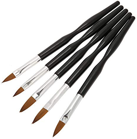 Sonew 5 Pcs Ensemble Pinceau Nail Art Ongle-Professionnels Ongles Salons Peinture Maquillage DIY Brosse À Ongles Gradient Effet Sculpture De Beaux Détails (Noir)
