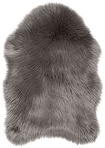 Teppich Wölkchen Schaffell Lammfell Imitat Fellteppich Kunstfell Teppich - Flauschiger Teppich, Bettvorleger, Teppich Fell, Fell für Sofa - Braun - 80x120cm