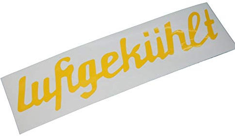 DEUTZ lufgekühlt Schriftzug Aufkleber in gelb, Sticker/Beschriftung, zum Oldtimer Restaurieren von Lack & Verkleidung. Schlepper Emblem Alternative