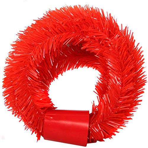 ECOSWAY 5.5Meter DIY Girlande Weihnachten Dekor Kamin Christbaum Kiefer Blätter Kranz Rattan - Rot