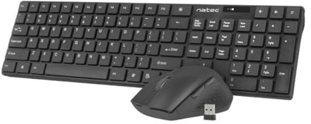 NATEC Keyboard + Mouse Set Membrane Stingray NZB-1440 (USB (Radio 2,4 GHz); (US); Black Color; Optical; 1600 DPI, 800 DPI)