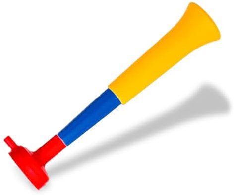 FUN FAN LINE - Pack x3 Plastik Vuvuzela Trompeten. Zubehör für Fußball- und Sportfeste. Geräuschvolles Lufthorn für die Animation. (Kolumbien)