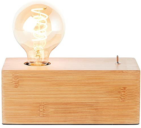 Brilliant Armena Tischleuchte holzfarbend Innenleuchten,Tischleuchten,-dekorativ | 1x A60, E27, 40W, geeignet für Normallampen (nicht enthalten) | Mit Kippschalter