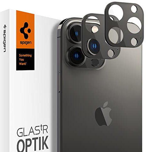 Spigen Optik Tempered Glass Camera Lens Protector for iPhone 13 Pro, iPhone 13 Pro Max (Black) - 2 Pack