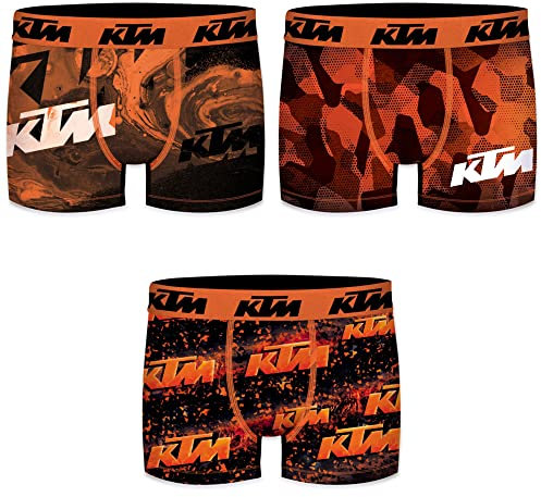 KTM by Freegun Boxershorts für Herren Unterwäsche Polyester Pant Men´s Boxer 3 er Pack, Bekleidungsgröße:XXL, Modelle:Set 4