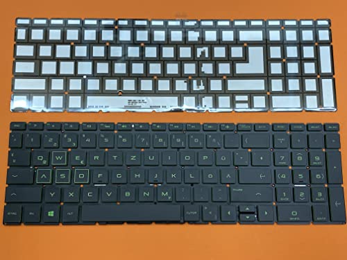 T-ProTek DEUTSCHE-Tastatur Keyboard Grün Beleuchtung kompatibel für HP 15-da0400