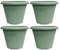 simpa Geometric Petals Plastic Plant Pots - GREEN, Set of 4 Pots - 25.5cm (H) x 34cm Diameter