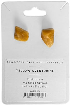 VIE Edelstein Chip Ohrstecker 1x1cm gelb Aventurin natur Einheitsgröße