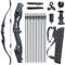 Monleap 56 Takedown Recurve Bogen und Pfeile Set für Erwachsene Rechtshänder Bogenschießen Kit Metall Riser Jagdbogen für Schießübungen 30-50lb (schwarz 50lb)