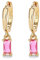 Goldene Ohrringe Damen mit heißen rosa Ohrringen, Creolen Gold für Frauen 14K Gold Reifen hypoallergenen Schmuck Kreolen Gold für Mädchen und Männer 2PCS