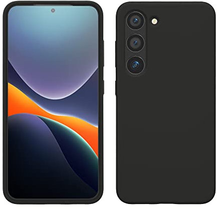 kwmobile Hülle kompatibel mit Samsung Galaxy S23 Hülle - dünnes Silikon Handy S23 Case - stoßfeste S23 Handyhülle weiche Oberfläche - Kabelloses Laden - Schwarz matt