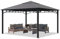 TOOLPORT Gartenpavillon 4x4 m Stahldach Hardtop ohne Seitenteile, Pfosten 9x9 cm