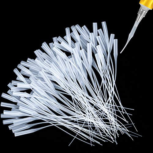 Eowppue Pegamento Micro-Tips plástico pegamento botella puntas pegamento pegamento extensor precisión aplicador para manualidades, dispensación de laboratorio, dispensadores de adhesivo (200 piezas)