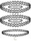 CUHZA 3 Sets Stretchhalsbänder 1 Stück Mondhalsband, Stretch-Tattoo-Halskette, Tattoo-Halsband, modische Vintage-Kette, Tattoo-Hohlgewebe-Schmuckset, Halskettenschmuck für Mädchen