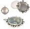 Perlin 8 Teile Charm Leere Lünette Tablett Medaillons Metall Anhänger Fassungen Schmuck Runde 30mm Klar Glas Optik Cabochon Bastelset (Silber Modell-13)