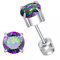 ZOCOYUU Titanium Screw Back Surgical Stainless Steel Stud Earrings for Women Men,Rainbow 5A Cubic Zirconia Studs Double Side Earrings Piercing Sleeper Studs Jewelry 6mm (Silver-Rainbow-6mm)