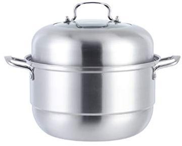 Stainless Steel Steam Basket Pot Thicken Double Boiler Steamer Pot Soup Pot Induction Cooker Gas Stove Metal Steamer Pan