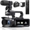 Sxhlseller 64MP 4K Digital Camcorder, 18x Zoom Digital Camera with 4in Touch Screen/Remote Control/Night Vision/Microphone/Lossless Output for Vlogging Life