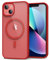 oakxco for iPhone 13 Case Clear Magnetic Compatible with Magsafe, Thin Slim Transparent Non Yellowing, Hybrid Soft Silicone Bumper & Hard Plastic Protective Cover for Women, Red