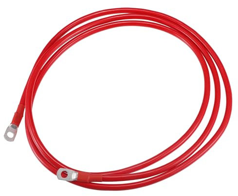 A ABSOPRO 6 AWG Battery Cable Stronger 213cm 7FT 6 AWG Gauge Car Battery Inverter Cable with 5/16 Inch Lugs Pure Copper Red