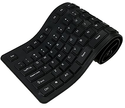 YIWENG claviers sans Fil,Clavier Pliable Flexible en Silicone USB 108 Touches Clés USB étanche à la poussière étanche pour Clavier de Bureau