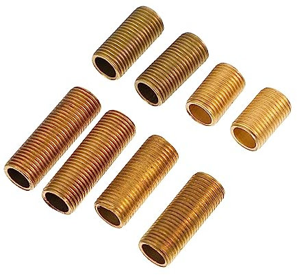 NIYANGLE Tige FiletéE Creuse En Laiton Doré Pour Lampe Lot De 8 PièCes 3Cm X 1Cm Tube Fileté Laiton Pour RéParation Et CréAtion De Luminaires