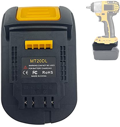 MT20DL Adaptor for Makita to Dewalt Battery Converter, for Makita 18 V Battery Works in for Dewalt 18 V Lithium Power Tool