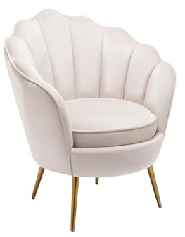 Vente-unique - Sessel mit gerader Rückenlehne 1 Lalea - Samt - beige