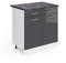 Vicco Küchenunterschrank R-Line, Anthrazit Hochglanz/Weiß, 80 cm, AP Anthrazit