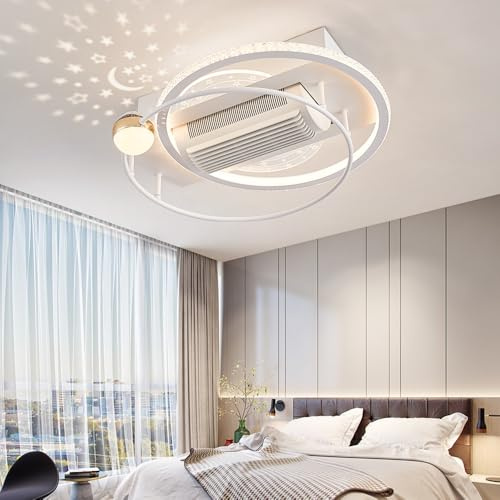 Eurotondisplay Deckenventilator mit LED Beleuchtung mit Fernbedienung Lichtfarbe/Helligkeit einstellbar 6 Geschwindigkeiten, timer 2 Stunden Sommer-, und Wintermodus (YX2024-YX)
