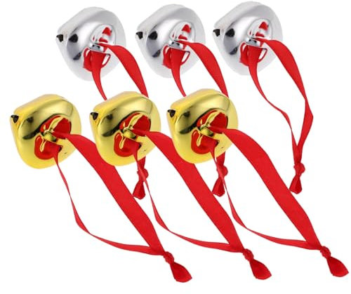 Alipis 6 Stück-Pack Weihnachtsglocken Metall Believe Weihnachtsbaum Schmuck Kreuzöffnung Festliche Dekoration Zum Aufhängen Für Baum Tür Fenster