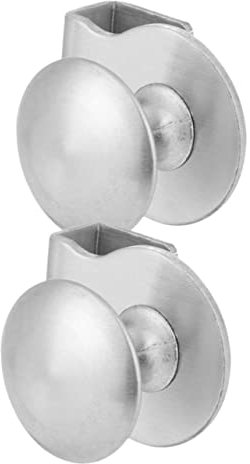 WHAMVOX 2pcs Glass Door Handles Steel Clip Clamp for Cabinet and Shower Doors, No Drilling Required, Brushed Finish Glass Pulls for Kitchen and Bathroom Cabinets