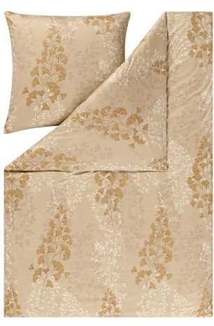 ESTELLA Mako Interlock Jersey Bettwäsche Marie Messing 1 Bettbezug 135 x 200 cm + 1 Kissenbezug 80 x 80 cm