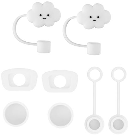 2 PCS Cloud Straw Cover Cap, 6 PCS Silicone Spill Stopper Straw Cover for Stanley Cup Straw Cover Cap, Square Spill Stopper Round Leak Stopper Compatible with Stanley Cup 1.0 40oz/30 oz