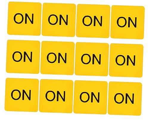 GARVALON 12 Bögen Pvc Selbstklebende Warnaufkleber Für Schalter Geräteaufkleber in Weiß Leicht Abziehbar Für Industrie Und Haushalt