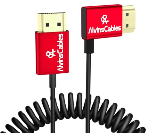 Alvin's Cables 8K HDMI-Kabel 2.1 48 Gbit/s High Speed Φ2,4 mm ultradünnes HDMI 8K@60Hz 4K@120Hz für Sony A7 A9, BMPCC, für Panasonic GH5, für Canon C70, für Atomos Ninja, für SmallHD, gerade gewicke