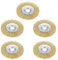 Wjelet 4-Inch Brass Coated Wire Brush Wheel Plated Crimped Steel with 5/8-Inch Arbor Hole 5 Pcs For Rust Removal, Cleaning and Polishing