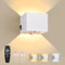 GeyouLux 6000mAh Akku Wandleuchte Innen mit Bewegungsmelder, Wandlampe mit Fernbedienung, 3 Modi 2700K-6500K Dimmbar Timer Moderne LED Aufladbare Wandleuchte für Treppe Flur Schlafzimmer Weiß 1 Stück