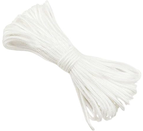 Roman Blind Cord – 20 Meters Durable Polyester White Braided Cord for Roman Shades, Blind Repair, Picture Hanging, DIY Craft, Curtain Accessories, Strong White String Rope