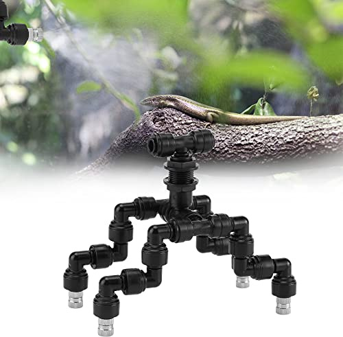 Lpraer Reptilien Terrariendüse 360° Verstellbarer Reptilie Düse Fogger Mist Sprinkler Sprühdüse Beregnungsanlage Terrarium Zubehör für Reptiles Aquarium Tank Regenwald Landschaft, 4 Düsen