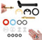 17pcs Monobloc Tap Fixing Kit,Tap Faucet Fixing Fitting,Horseshoe Installation Fastening Accessories,Sturdy and Durable,Suitable for Bathroom Basins,Kitchen Sinks,Mixers