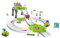 Sharplace Garçon jouet garage parking aventure jouet polyvalen, Voiture D'ingénieur Vert