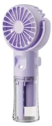 lmoikesz Tragbarer Luftbefeuchterlüfter mit 4 Gang Windgeschwindigkeitsregelung, geräuscharmer Sprüh/Lüfter, integrierte Wasserversorgung, kühlerer Handventilator, violett