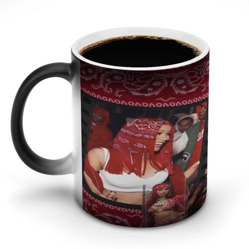 PVXMQFFA Cardi B Ceramic Surprise Mug with Hidden Image for Daily Use