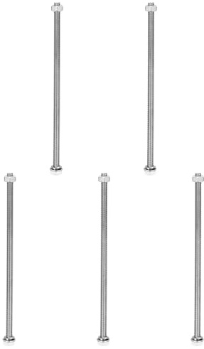 sourcing map M6 x 140 mm, 304 Edelstahl, Sechskantschrauben, Muttern, Flach- und Sicherungsscheiben, Sortimentsset, Vollgewinde, helle Oberfläche für Zuhause, Elektronik, Maschine, 5 Sets