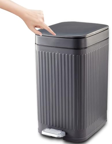 Kongming Tretmülleimer mit Deckel 8L Treteimer Kleiner Mülleimer Geruchsdicht Abfalleimer Küche Bad Mülleimer Schmal für Badezimmer, Büro, Wohnzimmer, Schlafzimmer, WC