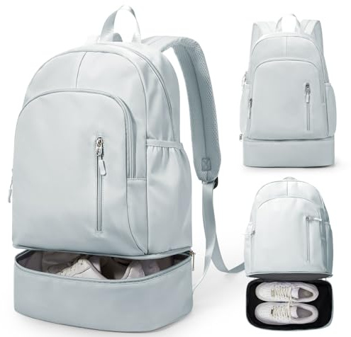 VENATIN Gym Rucksack damen Sportrucksack mit Schuhfach und Nasstasche,Wasserdichter Freizeitrucksack Sportrucksack Sporttasche für Schwimmen Yoga,Handgepäckrucksack Reise-Laptop-Rucksack,Hellblau