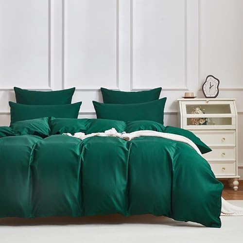 Gezu Housse de Couette Coton 240x260 Vert 100% Coton Doux Respirant
