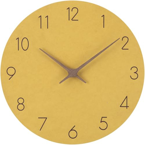 ACCSHINE MDF Holz Wanduhr Ohne Tickgeräusche 30cm | Modern Groß Wanduhr Holz Lautlos Quarz Batterie Betriebene Einfach zu Lesen für Wohnzimmer Küche Schlafzimmer Büro Schule
